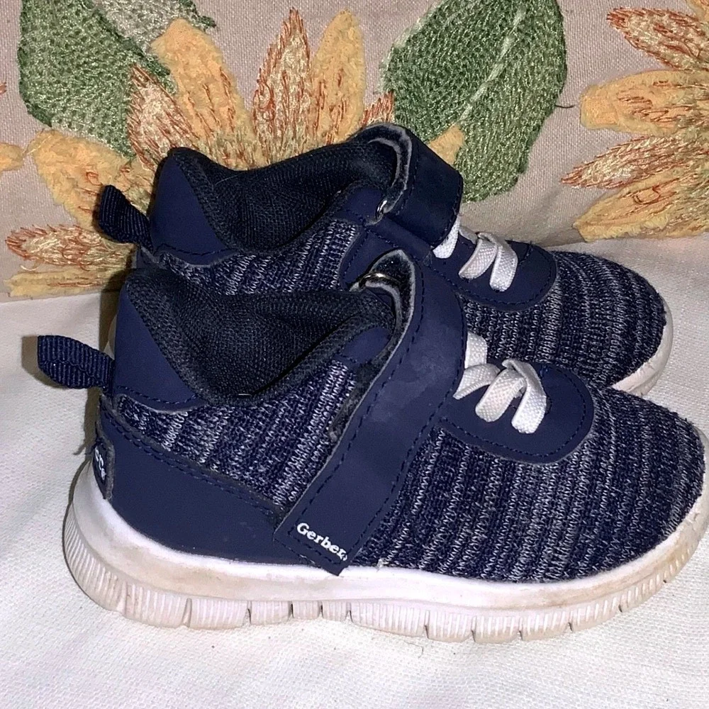 Gerber Sneakers Toddler‎ Walking Shoes First Walker Hook Loop Blue Size 5